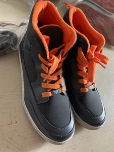 New Armani Junior Boys Leather/Nylon Sneakers Shoes Gray 4 US ( 36 Eur ) - Picture 1 of 11