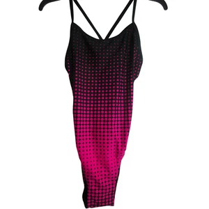 Sporti Swimsuit Womens 36 Pink Polka Dot Stretch Keyhole Back Spaghetti Strap - Picture 1 of 8