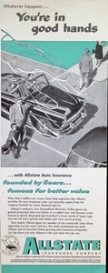 VINTAGE 1950s Print Ad ~ Allstate Insurance Co ~ You're in good hands - Picture 1 of 1