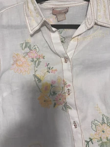 Wear It Women’s XL Linen Embroidered Long Sleeve Button Up Shirt - Picture 1 of 11