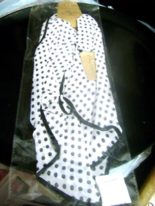 Neu mit Etikett The Skinny DAMEN SKARF weiß gepunktet schwarz 62 Zoll H x 12 Zoll B - Bild 1 von 6