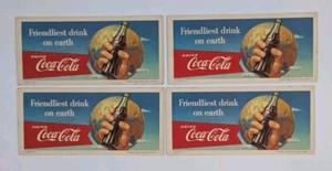 1956 COCA COLA Friendliest Drink On Earth Drink Coca Cola Ad Cards Lot of 4 - Picture 1 of 5