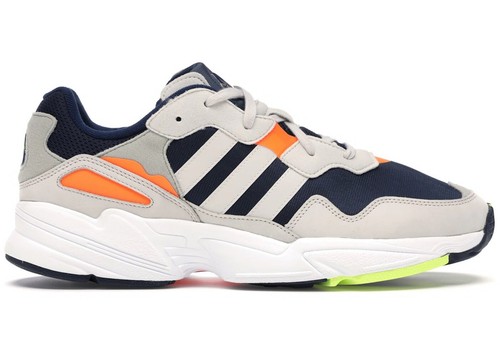 Adidas Yung 96 sneakers bianche grezze blu navy riflettenti scarpe in pelle scamosciata originali 7 5 uomini