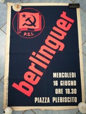 Manifesto Storico Originale Partito Comunista Italiano BERLINGUER
