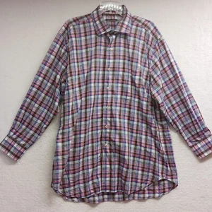 Peter Millar Shirt Men's XL Plaid Long Sleeve Button Up Cotton - Picture 1 of 10