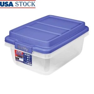 Clear Plastic Storage Bin Stackable Durable Container Home Garage Organization - Picture 1 of 11