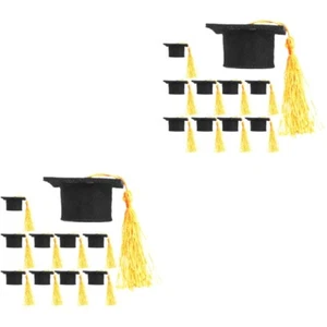 2 Pieces Mini Graduation Cap Bottle Toppers Doctor Hat Decoration Man Tiny - Picture 1 of 12