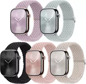 5 Pack Braided Stretchy Bands Compatible with Apple Watch Bands Women Men 38mm 4 - Picture 1 of 6