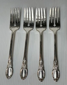 VTG WM A Rogers "AA" Oneida Ltd 4 Piece Silver plate salad forks - Picture 1 of 4