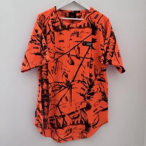 Stoney Creek Mens Orange Camouflage Hunting Fleece Shirt - Short Sleeve Medium - - Picture 1 of 11