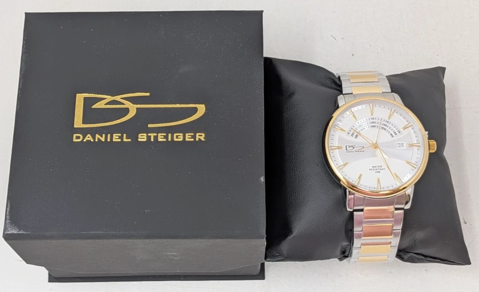 Nuevo Daniel Steiger Retro Master Dos Tonos Cuarzo Fecha Esfera Retrógrada Reloj para Hombres Foto 1 de 4
