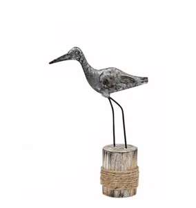 Sandpiper rustikal Metall Ufervogel auf Hafenpfostenständer (B) - Bild 1 von 1