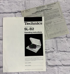 ORIGINAL Technics SL-B2 Turntable System Manual Operating Instructions &Warranty - Picture 1 of 2