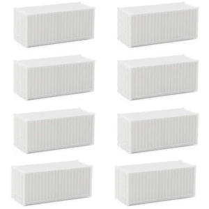 8pcs HO Scale 20ft 1:87 Shipping Container Blank Uncolored 20' Cargo Box - Picture 1 of 6