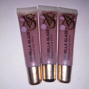 Set of 3 Victoria Secret Flavored Lip Gloss Vanilla Glaze Gift Set New - Picture 1 of 7