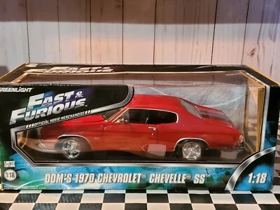 Greenlight Fast And Furious Dom's 1970 Chevy Chevelle SS 1:18 Diecast Movie Car - Image 1 of 4