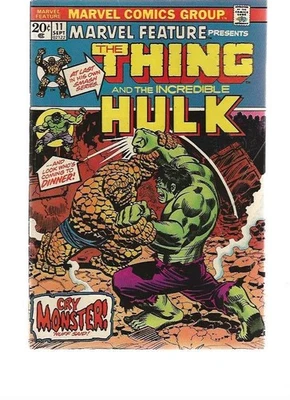 MARVEL FEATURE 11 - THING & HULK -  1ST SOLO THING - JIM STARLIN - MARVEL COMICS - image 1 of 2