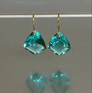 Paraiba Tourmaline Earrings 925 Sterling Silver kite Dangle Earring Gift For Her - Picture 1 of 5