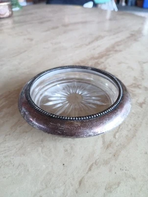 Posavasos/cenicero de vidrio de plata de ley, etc. Foto 1 de 4