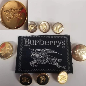 8 Rare Burberrys Gold Tone Equestrian Replacement Buttons Blazer Sports Coat - Picture 1 of 12