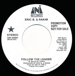 ERIC B. & RAKIM - FOLLOW THE LEADER - UNI-50003 - 45 Record VG+ - Imagen 1 de 2