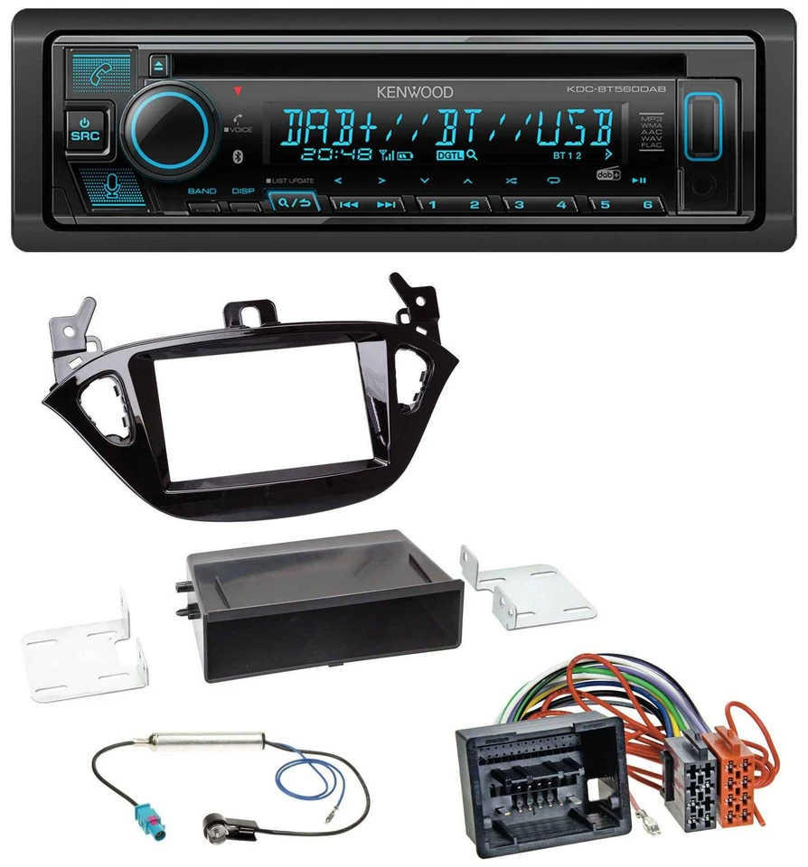 Kenwood Bluetooth DAB CD MP3 USB Autoradio für Opel Adam ab 13 Corsa E ab 15 Abl - Bild 1 von 4