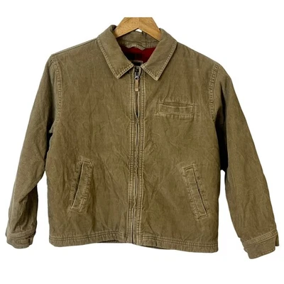 Gap Youth Tan Corduroy Zip Fleece Insulated Barn Coat Adjustable Large (10) - Image 1 of 4