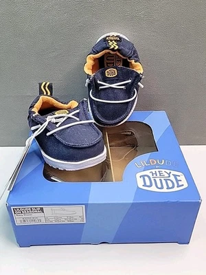 Hey Dude Lil Dude 婴儿男宝宝懒人鞋季节性海军蓝鞋 1C 码,全新带盒! — 第 1/4 张图片