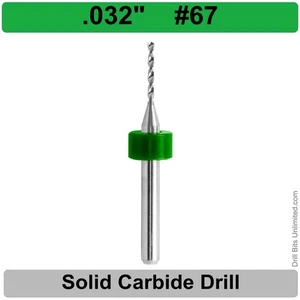 0,032 Zoll #67 VHM-Bohrer ein Stück 1/8 Zoll Schaft R/S - Bild 1 von 4