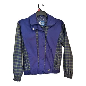 Gore Tex ProQuip Green And Blue Plaid Golf Jacket Boy’s Size 10 Made In England - Picture 1 of 10