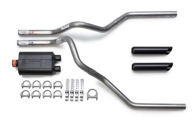 Ford F150 F250 09-19 Flowmaster Super 40 Muffler Dual Exhaust Kit Black Tips - Image 1 of 4