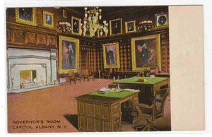 Postal de la Sala del Gobernador del Capitolio del Estado Albany Nueva York 1910c - Imagen 1 de 1