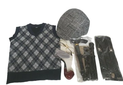 Conjunto de Disfraz de Abuelo Niños 100 Días de Escuela Disfraz de Viejo para Niño Navidad  Foto 1 de 4