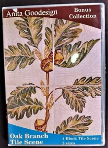 Escena de azulejos de rama de roble - Anita Goodesign - CD diseños de bordados adicionales - excelente condición - Imagen 1 de 3