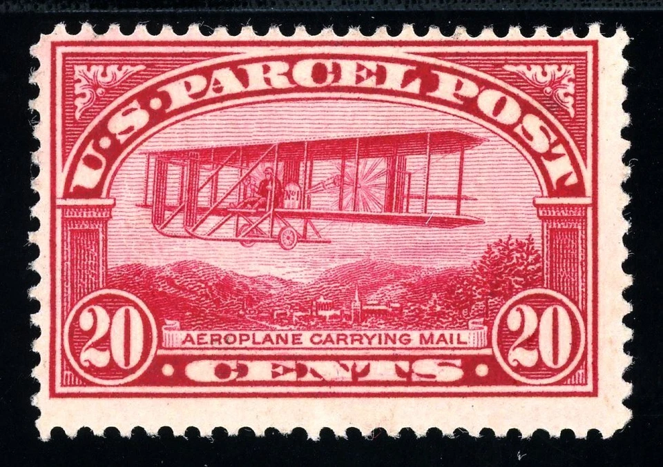 USAstamps Unused FVF US 1912 Parcel Post Mail Plane Scott Q8 OG MNH - Image 1 of 2