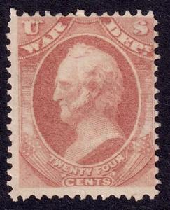 US Scott O91, 1873 Scott 'War', 24c rose, H MINT - Picture 1 of 1