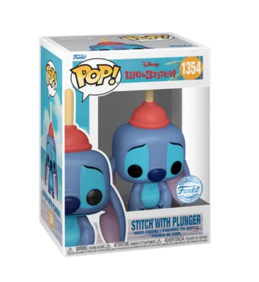 Funko pop Stitch with Plunger embudo Disney Exclusive exclusivo vynil #1354 - Imagen 1 de 3