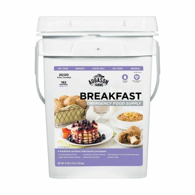 Augason Farms Breakfast Emergency Food Supply Pail - 11lbs.