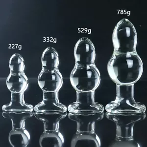 Big-Glass-Prostate-Anal-Butt-Plug-Massager-Dildo-Large-Men-Women-Use Lubricants - Picture 1 of 16