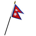 Bâton de table de bureau drapeau Népal 4"x6" (bords cousus)