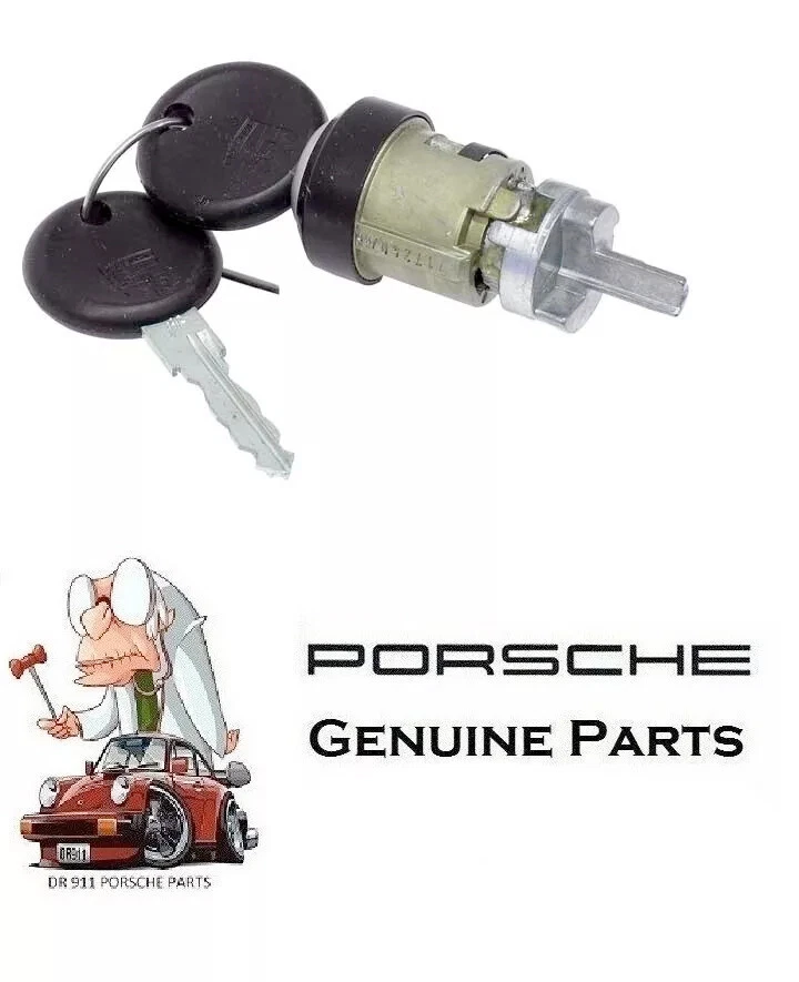 PORSCHE 924 944 IGNITION LOCK CYLINDER WITH KEYS GENUINE 477905855C 477 905 855C - Image 1 of 1