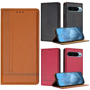 Magnetic Leather Wallet Phone Case for Google Pixel 9 8 7 6 Pro 5 XL 6A 5A 7A 8A - Picture 1 of 18