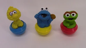 Vintage Lot of 3 Sesame Street Muppets Weeble Wobble Toys Jim Henson 1993 - Picture 1 of 7