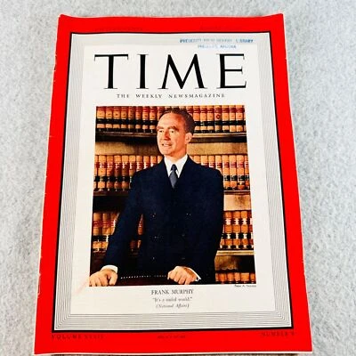 Time Magazine August 28 1939 Frank Murphy Vintage - Image 1 of 4