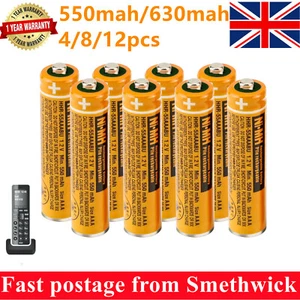 Panasonic NI-MH AAA Rechargeable Batteries for Cordless Phones KX-TG 550/630mAh - Picture 1 of 12