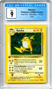 CGC 9 MINT French Raichu Base Set 1st Edition Holo Rare 1999 Pokemon 14/102 -05 - Picture 1 of 2
