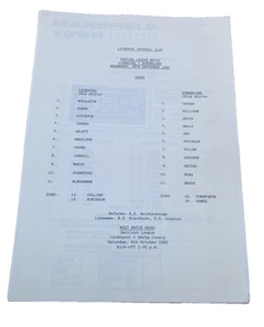 LIVERPOOL V SUNDERLAND - PONTINS LEAGUE - RESERVES - 20/9/1990 - Bild 1 von 1