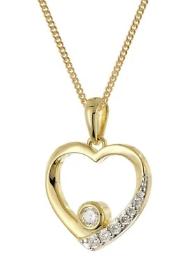 TRENDOR Schmuck Damen-Kette mit Herz-Anhänger 925 Silber Vergoldet 28432 - Bild 1 von 4