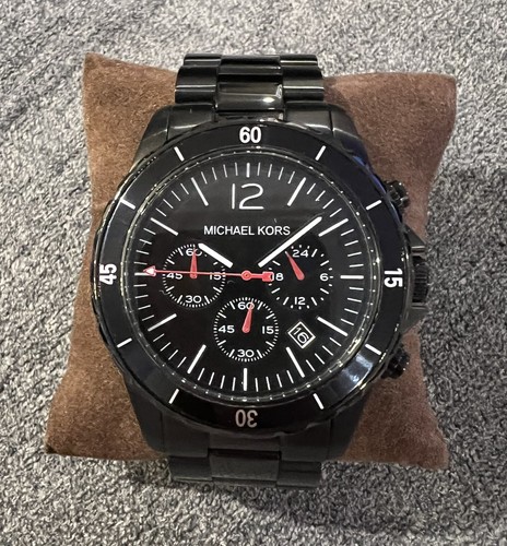 OROLOGIO CRONOGRAFO MICHAEL KORS ACCIAIO INOX NERO PLACCATO IONI MK8161