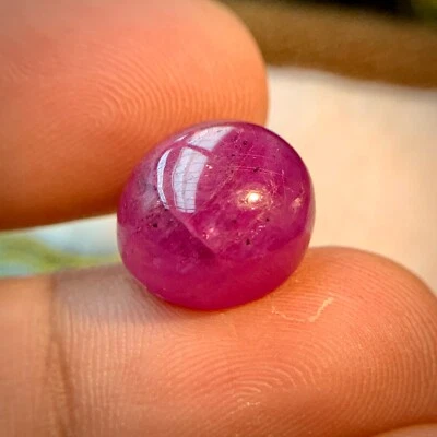 17cts Vivid Red Natural RUBY Asterism Gemstone Cab LE-Residue Heat Certified - Image 1 of 4